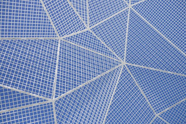 Close-up of the cell grid on a solar panel
